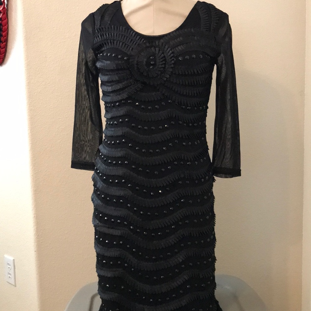 Black ruffle dress
